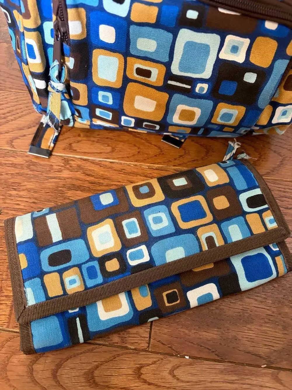 DSQ Geometric Pattern Backpack and Wallet Set